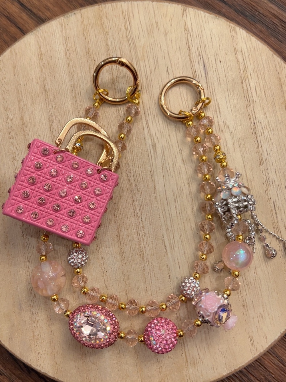 Bag Bling! Pink Crystal Purse Charm